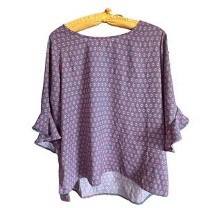 Floral Blue and Pink Women's Top size XL